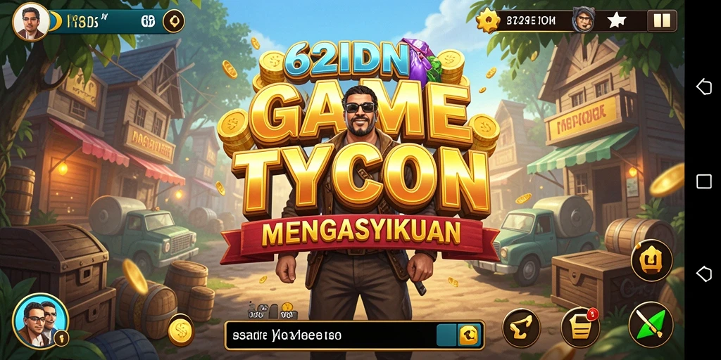 Screenshot menunjukkan pemain membangun kerajaan bisnis dalam 62IDN.