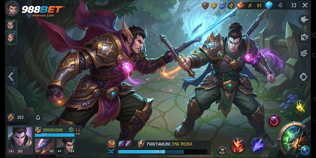 Screenshot menunjukkan aksi seru gameplay di 988BET.