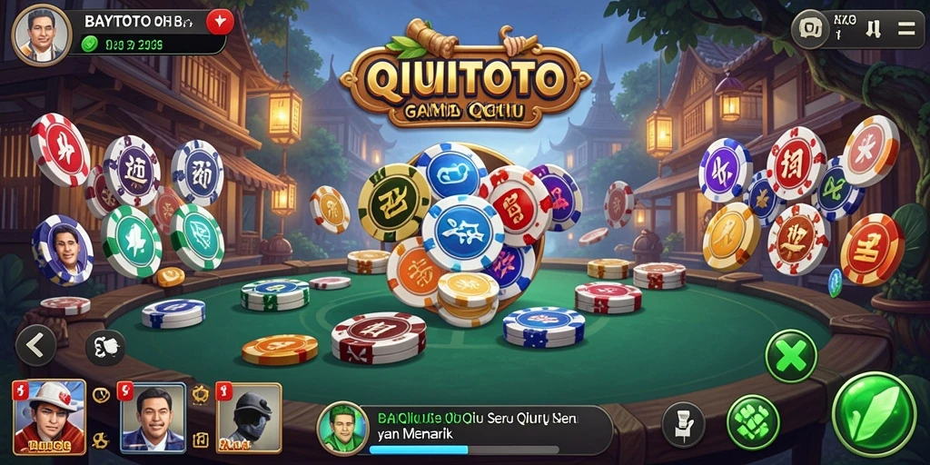 Tangkapan layar dari gameplay QiuQiu yang menegangkan di BAYITOTO.