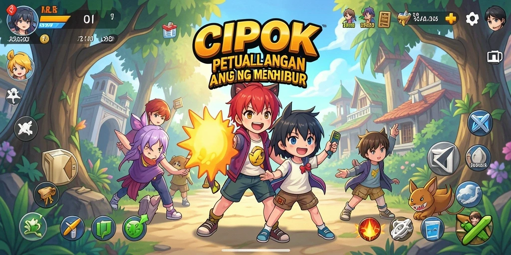 Screenshot gameplay <strong>CIPOK</strong> menampilkan aksi karakter anime yang dinamis.