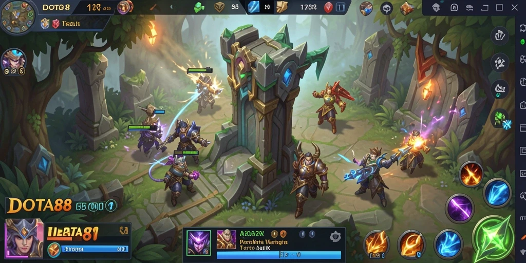 Tampilan gameplay DOTA88 yang menegangkan dalam pertahanan menara.