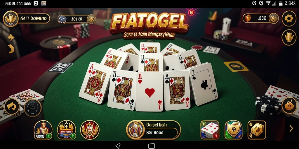 Screenshot gameplay FIATOGEL yang menunjukkan aksi seru permainan Domino.