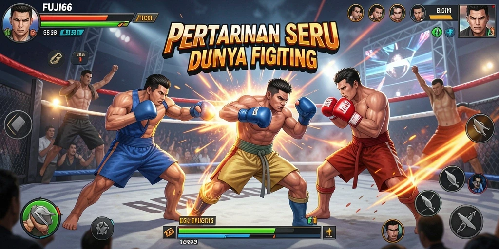 Tampilan gameplay seru dengan pertarungan intens di FUJI66.