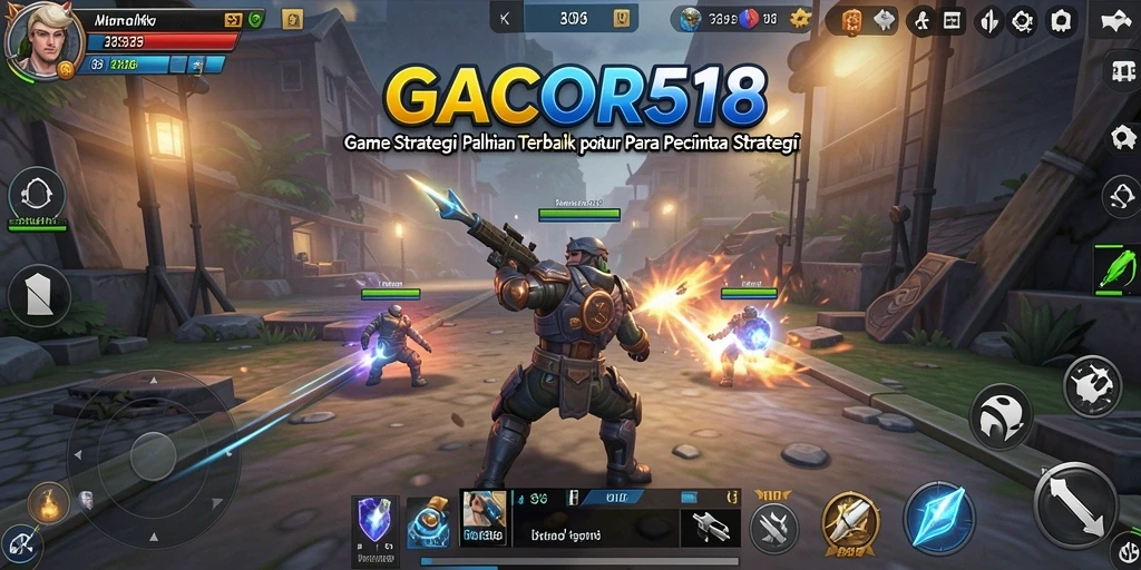 Tangkapan layar GACOR518 menampilkan pertarungan strategi yang intens.