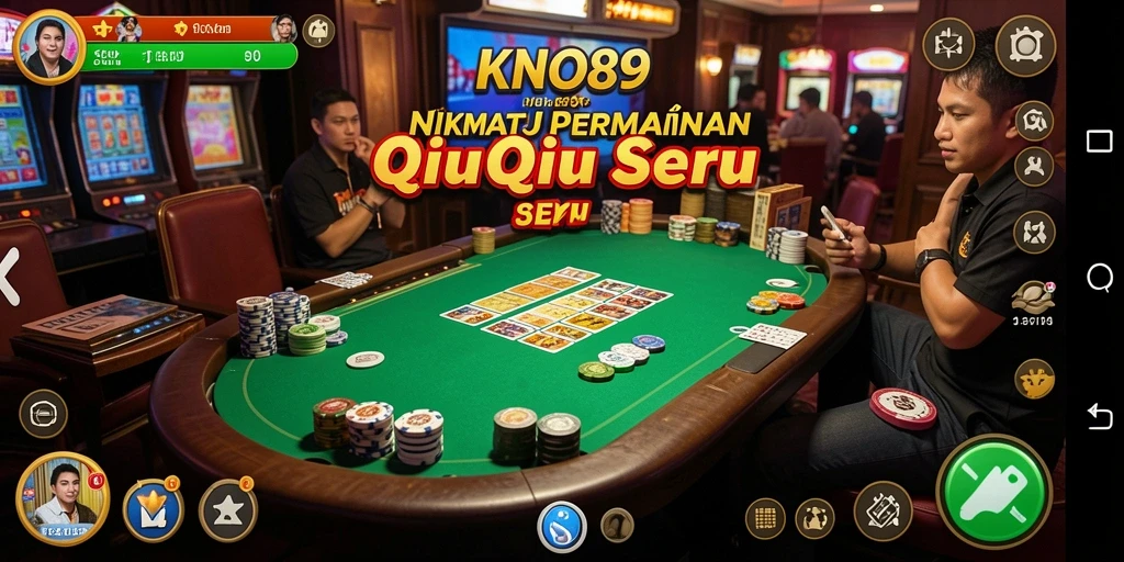 Screenshot utama KNO89 menampilkan gameplay QiuQiu yang seru.