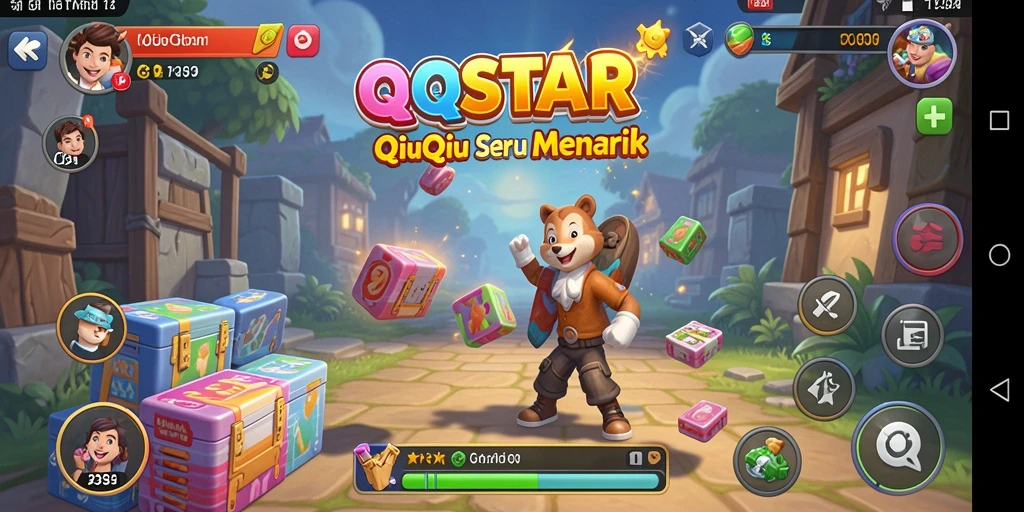 Screenshot gameplay QiuQiu yang seru dan menantang di QQSTAR.