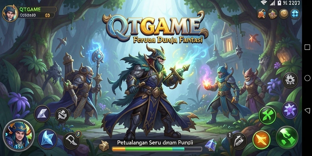 Tampilan gameplay QTGAME yang penuh aksi dan petualangan.