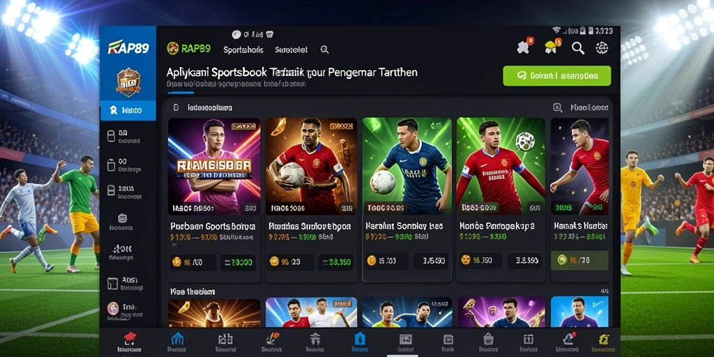 Tampilan gameplay Sportsbook yang menarik dengan banyak pilihan taruhan.
