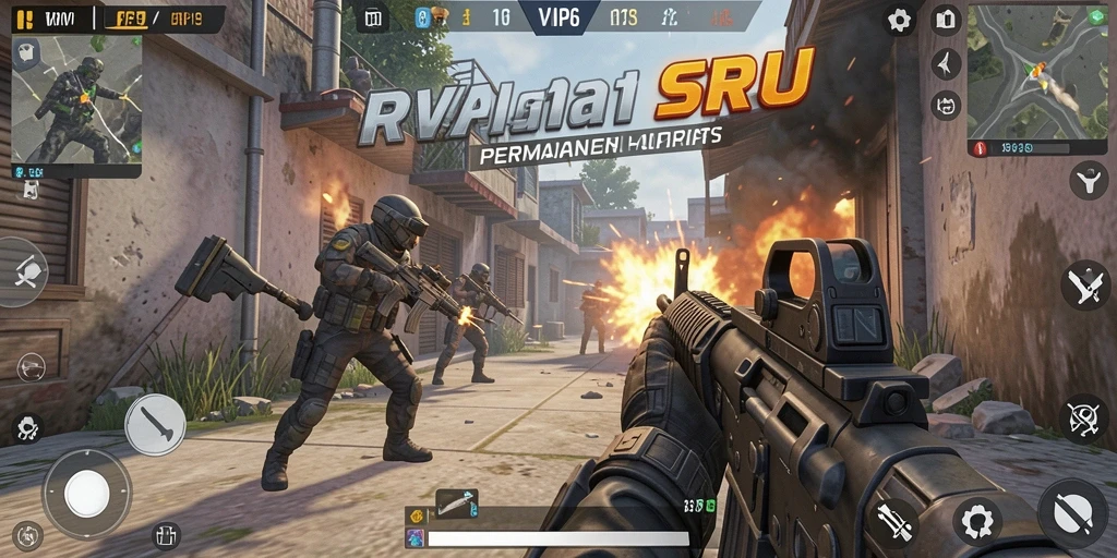 Screenshot dari gameplay RPVIP6 menampilkan aksi pertempuran yang intens.