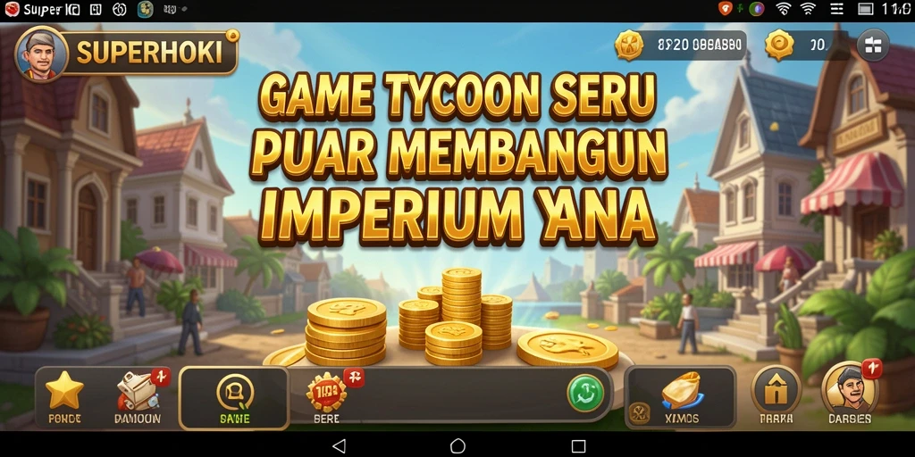 Tampilan gameplay SUPERHOKI yang menarik saat membangun bisnis.