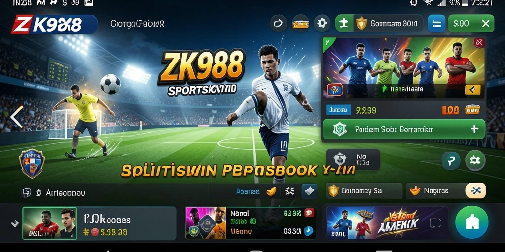 Screenshot ZK988 menampilkan antarmuka taruhan olahraga yang menarik.