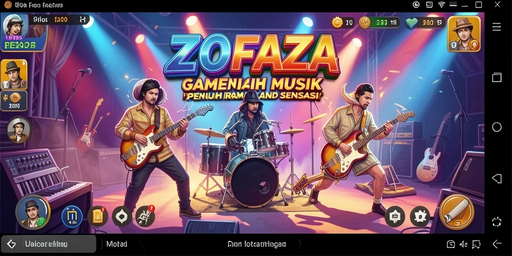 Tampilan gameplay ZOFAZA yang menyenangkan dengan interaksi musik.