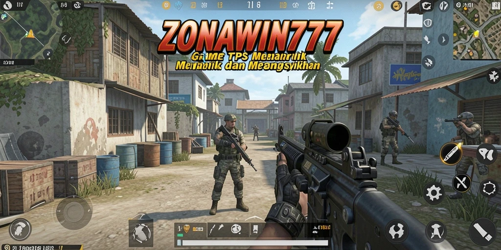 Tampilan mendebarkan gameplay dalam ZONAWIN777 dengan aksi TPS.